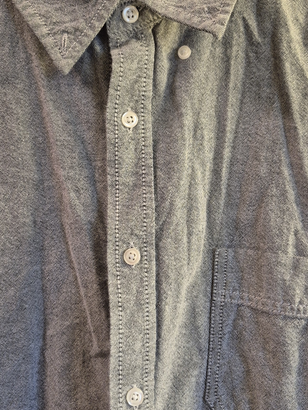 Men's Chambray Button-Down Shirt in Gray XL George brand